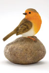 Robin On Stone - Bird Ornament