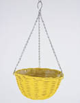 Yellow Wicker Hanging Basket