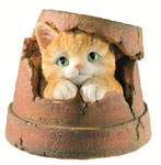 Cat in Pot Garden Ornament