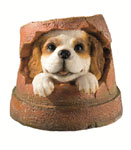 Dog in Pot Garden Ornament
