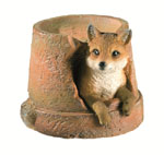 Fox in Pot Garden Ornament