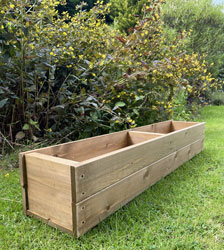 Wooden Garden Planter Trough Brown 1100mm