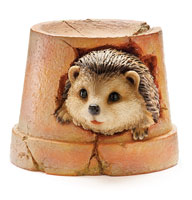 Hedgehog in Flower Pot Ornament
