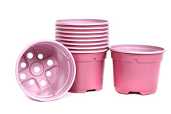 Pack of 20 x Plastic Lightweight Pink Plant Pots