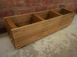 Garden Wooden Patio Planter Trough with 3 Sections