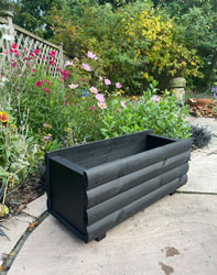 Lodge Wooden Lavender Planter Black 60cm