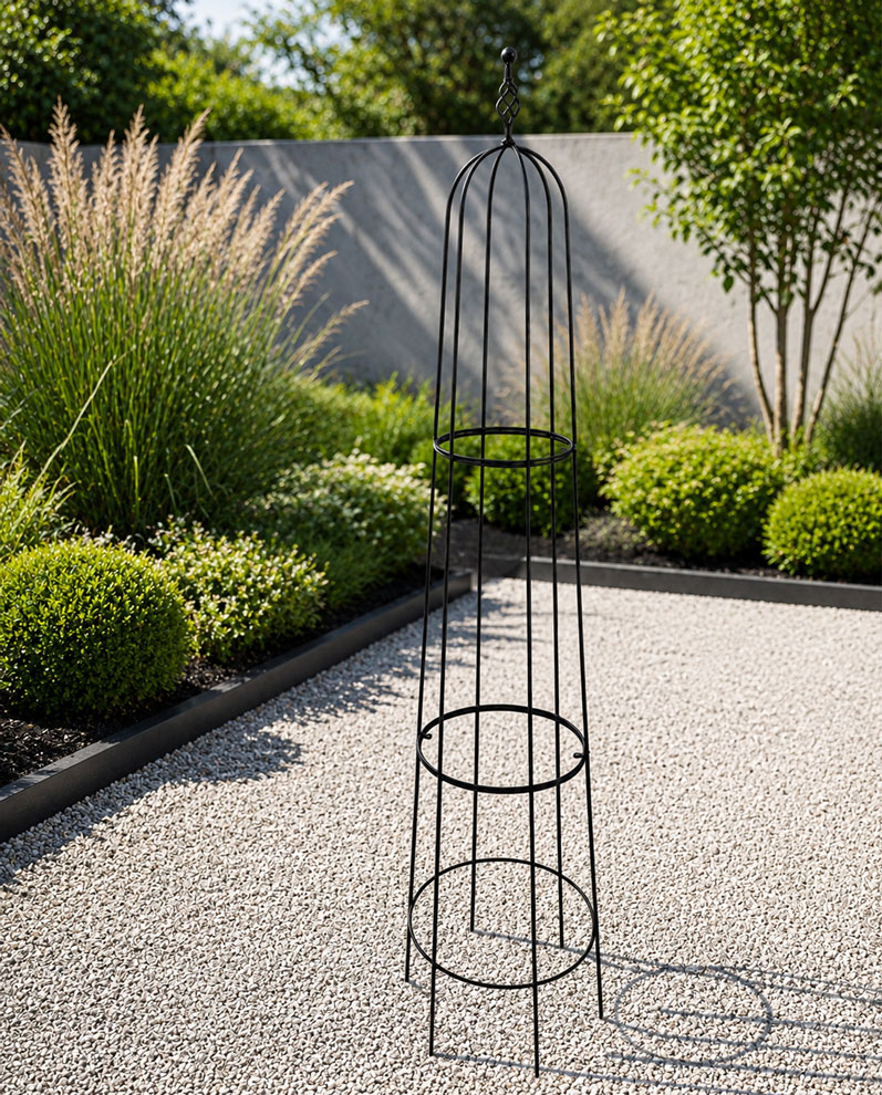 Decorative Metal Plant Supports for Climbing Roses Black