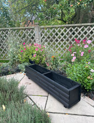 Lodge Wooden Plant Planter Black 110cm