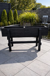 Extra-Large Raised Wooden Garden Planter Heavy-Duty Timber Construction Black Stain Finish