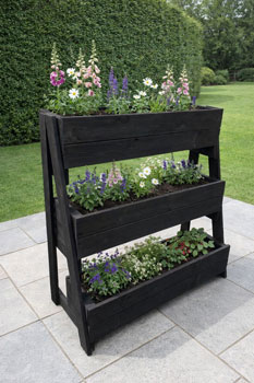 3 Tier Wooden Ladder Garden Plant Planters Large