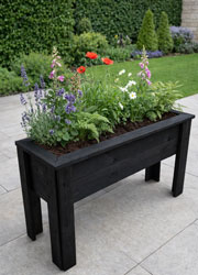Long Raised Wooden Planter Box Patio & Balcony Garden Planter Ready Made 90cm