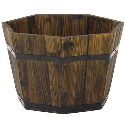 Hexagonal Wood Planter 