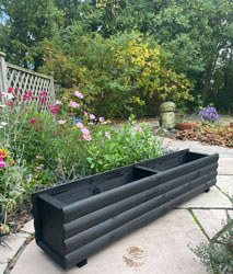Large Lodge Wooden Flower Planter Black 120cm