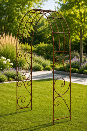 Metal Garden Arch Rustic Rose Rust Plant Support Entrance