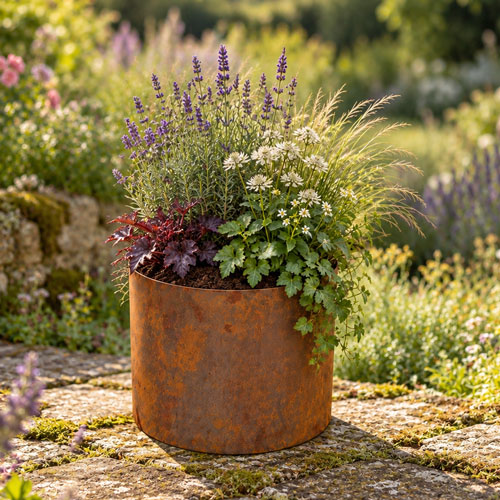 Natural Rust Steel Circular Garden Planter Ring 30cm x 30cm