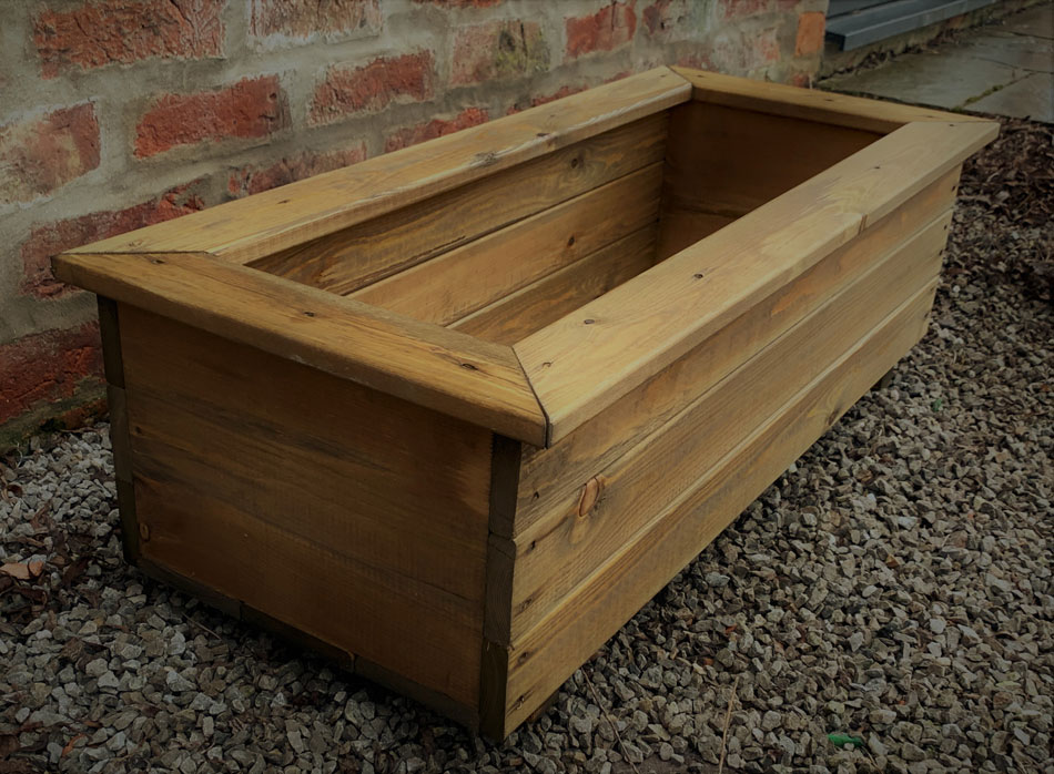 Wooden Garden Trough Planter Large