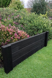 Wooden Garden Border Edging Lawn and Flower Bed Divider 3 Board 90cm Long