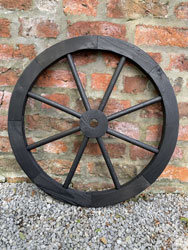 Wooden Garden Wall Wheel Black 60cm